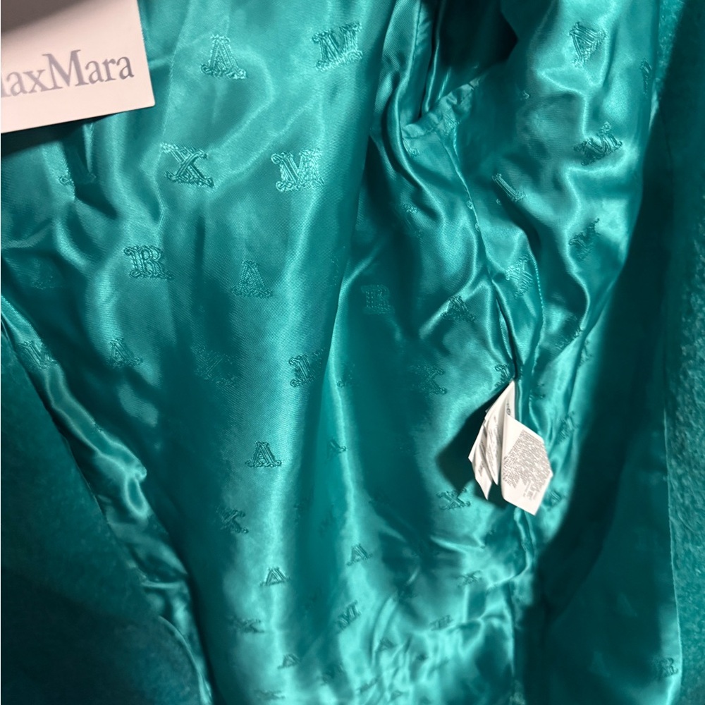 MAXMARA TURQUOISE mohair skirt and jacket SET - Picture 6 of 11